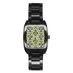 Pattern Thistle Structure Texture Stainless Steel Barrel Watch by Pakrebo