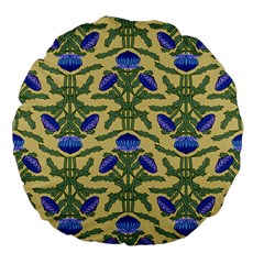 Pattern Thistle Structure Texture Large 18  Premium Flano Round Cushions by Pakrebo