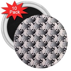 Seamless Tessellation Background 3  Magnets (10 Pack)  by Pakrebo