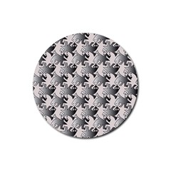 Seamless Tessellation Background Rubber Coaster (round)  by Pakrebo