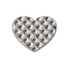 Seamless Tessellation Background Rubber Coaster (heart)  by Pakrebo