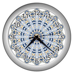 Arabesque Mandala Decorative Wall Clock (silver) by Pakrebo