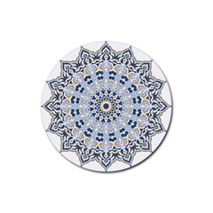 Arabesque Mandala Decorative Rubber Round Coaster (4 Pack)  by Pakrebo