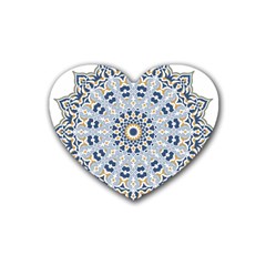 Arabesque Mandala Decorative Rubber Coaster (heart)  by Pakrebo