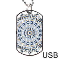 Arabesque Mandala Decorative Dog Tag Usb Flash (one Side) by Pakrebo