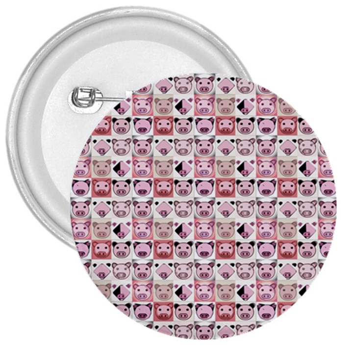 Graphic Seamless Pattern Pig 3  Buttons