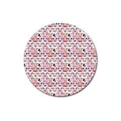 Graphic Seamless Pattern Pig Magnet 3  (round) by Pakrebo