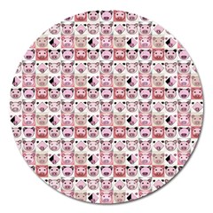 Graphic Seamless Pattern Pig Magnet 5  (round) by Pakrebo