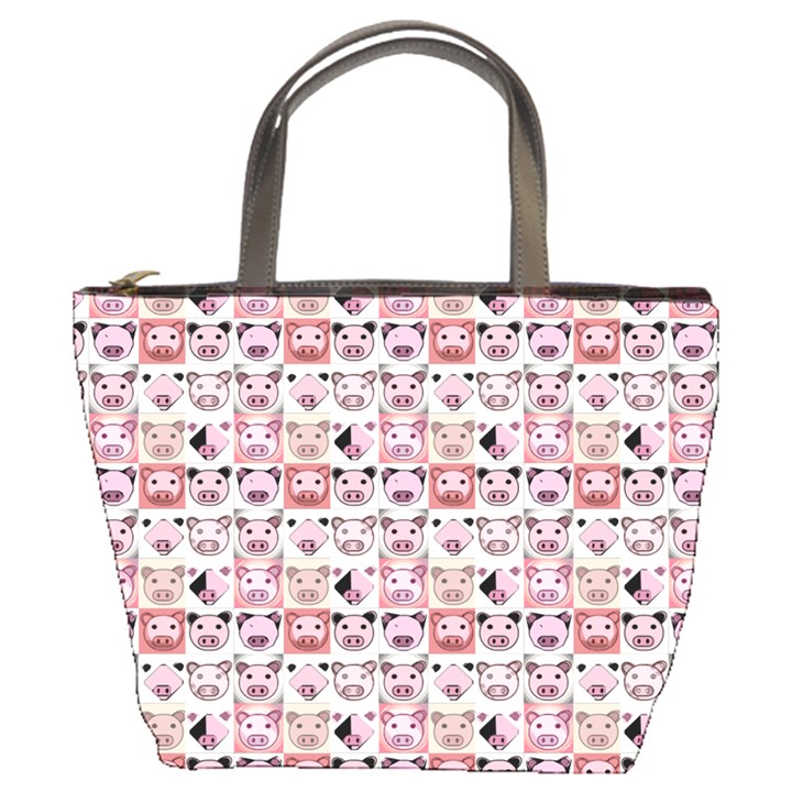 Graphic Seamless Pattern Pig Bucket Bag