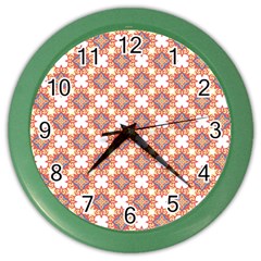 Pattern Flowers Flower Pattern Color Wall Clock by Pakrebo