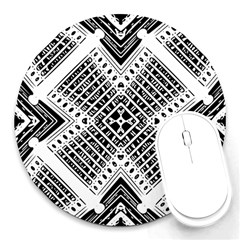 Pattern Tile Repeating Geometric Round Mousepads by Pakrebo