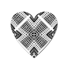 Pattern Tile Repeating Geometric Heart Magnet by Pakrebo