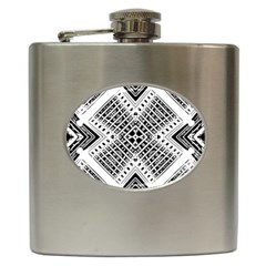 Pattern Tile Repeating Geometric Hip Flask (6 Oz) by Pakrebo