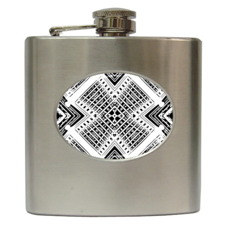 Pattern Tile Repeating Geometric Hip Flask (6 oz)