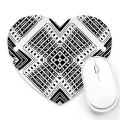 Pattern Tile Repeating Geometric Heart Mousepads by Pakrebo