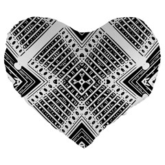 Pattern Tile Repeating Geometric Large 19  Premium Heart Shape Cushions