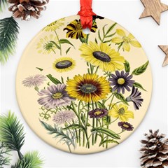 Botanical Print Antique Flora Ornament (round) by Pakrebo