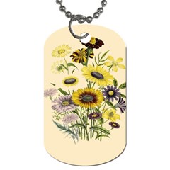 Botanical Print Antique Flora Dog Tag (one Side) by Pakrebo