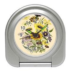 Botanical Print Antique Flora Travel Alarm Clock by Pakrebo