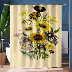 Botanical Print Antique Flora Shower Curtain 60  X 72  (medium)  by Pakrebo