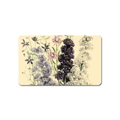 Botanical Print Antique Floral Magnet (name Card) by Pakrebo