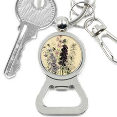 Botanical Print Antique Floral Bottle Opener Key Chain by Pakrebo