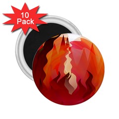 Fire Abstract Cartoon Red Hot 2 25  Magnets (10 Pack)  by Pakrebo