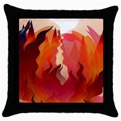 Fire Abstract Cartoon Red Hot Throw Pillow Case (black) by Pakrebo