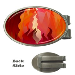 Fire Abstract Cartoon Red Hot Money Clips (oval)  by Pakrebo