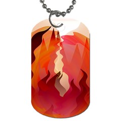 Fire Abstract Cartoon Red Hot Dog Tag (two Sides) by Pakrebo