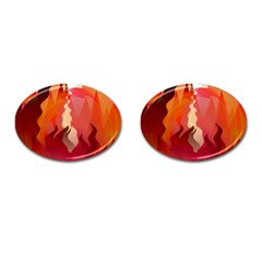 Fire Abstract Cartoon Red Hot Cufflinks (oval) by Pakrebo