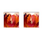 Fire Abstract Cartoon Red Hot Cufflinks (Square) Front(Pair)