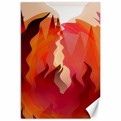 Fire Abstract Cartoon Red Hot Canvas 12  X 18  by Pakrebo