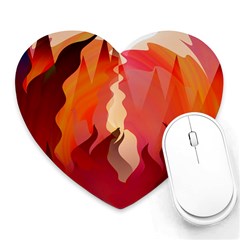 Fire Abstract Cartoon Red Hot Heart Mousepads by Pakrebo