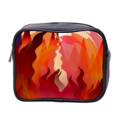 Fire Abstract Cartoon Red Hot Mini Toiletries Bag (two Sides) by Pakrebo