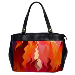 Fire Abstract Cartoon Red Hot Oversize Office Handbag (2 Sides) by Pakrebo