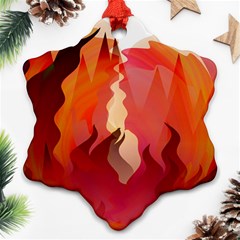 Fire Abstract Cartoon Red Hot Ornament (snowflake) by Pakrebo