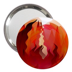 Fire Abstract Cartoon Red Hot 3  Handbag Mirrors by Pakrebo