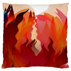 Fire Abstract Cartoon Red Hot Large Flano Cushion Case (one Side) by Pakrebo