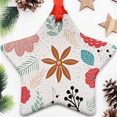 Nature Shape Leaves Flowers Art Ornament (star) by Pakrebo