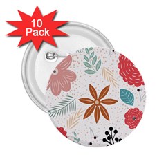 Nature Shape Leaves Flowers Art 2 25  Buttons (10 Pack)  by Pakrebo