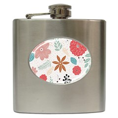 Nature Shape Leaves Flowers Art Hip Flask (6 Oz) by Pakrebo