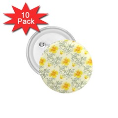 Floral Background Scrapbooking Yellow 1 75  Buttons (10 Pack) by Pakrebo