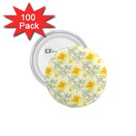 Floral Background Scrapbooking Yellow 1.75  Buttons (100 pack)  Front