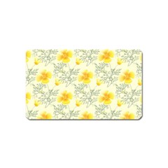 Floral Background Scrapbooking Yellow Magnet (name Card) by Pakrebo