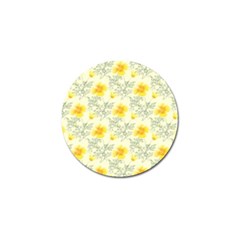 Floral Background Scrapbooking Yellow Golf Ball Marker (10 Pack) by Pakrebo