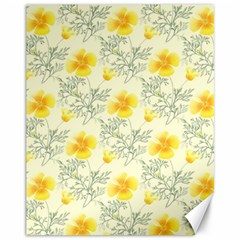 Floral Background Scrapbooking Yellow Canvas 11  X 14  by Pakrebo