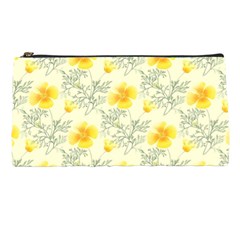 Floral Background Scrapbooking Yellow Pencil Cases by Pakrebo