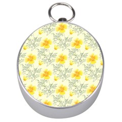 Floral Background Scrapbooking Yellow Silver Compasses by Pakrebo