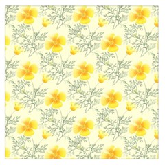 Floral Background Scrapbooking Yellow Large Satin Scarf (square) by Pakrebo